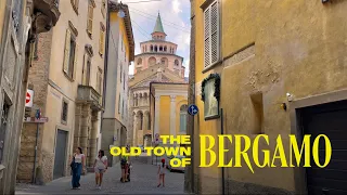 Old Town of Bergamo, Italy Walking Tour - 4K