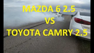 Заезд MAZDA 6 2.5 (192 л.с) VS Toyota Camry 2.5 181 л.с. (прямоток). Жжём резину. РЕВАНШ