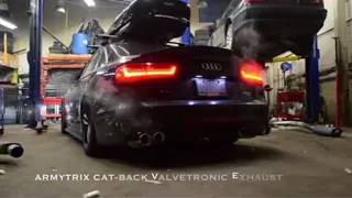 Audi A6 3.0TFSI From OEM Dual Tips to ARMYTRIX Aggressive Quad-Tips Exhaust - LOUD!