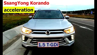 2021 SsangYong Korando 1.5 T-GDI acceleration (1/4 mile, 0-100, 60-100, 80-120) with GPS results