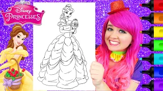 How To Color Princess Belle | Glitter Markers