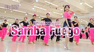 Samba Fuego Line Dance l Easy Intermediate l 삼바 퓨에고 라인댄스 l Linedancequeen