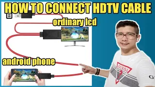 HOW TO CONNECT CP TO TV USING HDTV CABLE || CELLPHONE TO ORDINARY TV