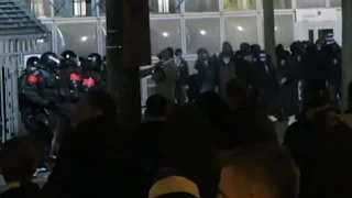 FC Basel - FC Zurich lads vs riot police
