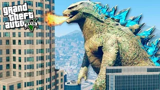 GTA 5 моды: Годзилла разрушает Лос-Сантос в GTA 5(Godzilla)