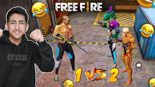 Craziest Lone Wolf 1X2😱😍Solo vs Duo - Garena Free Fire