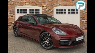 2022/72 PORSCHE PANAMERA 4S SPORT TURISMO IN CHERRY METALLIC WITH TWO TONE BLACK AND CRAYON LEATHER