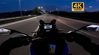 Africa Twin 1100 DCT Night Ride in Autobahn ~ Engine sounds only