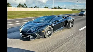 Supercars BLASTING on Highway - Exotic Car Showdown Miami Lamborghini SVJ, Huracan, Ferrari & More