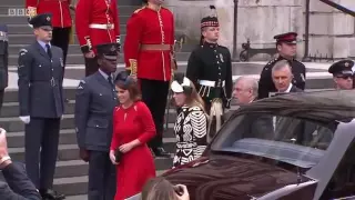 Arrival of Senior Members of the Royal Family - Queen's 90th Birthday Service of Thanksgiving.