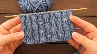 Узор спицами для мужской шапки 🎩 Free knitting pattern