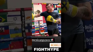 CANELO SHOWS DAVID BENAVIDEZ "MEXICAN POWER"; PRACTICING KNOCKOUT SHOT THAT STOPPED CALEB PLANT