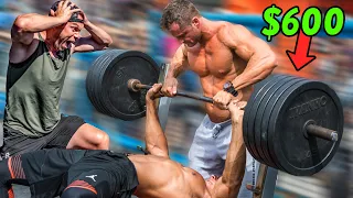 WIN $1 for Every Pound You BENCHPRESS vs Bodybuilders at Muscle Beach