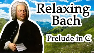 Bach Prelude in C Major BWV 846, Piano and Ambient Background, Calm Chords, Relaxing Music