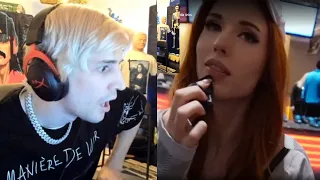 xQc shocked seeing Amouranth on a date