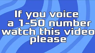 A message to the voice actors of the numbers 1-50