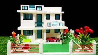 DIY Beautiful House building - Amazing cardboard House Project - Garden villa