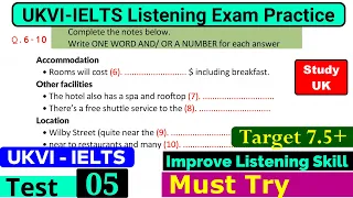 UKVI IELTS Listening Practice Test 2024 with Answers [Real Exam - 5 ]