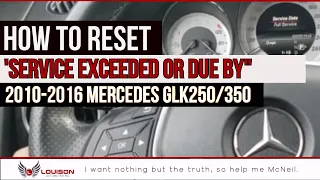 Service A/B/C or Oil Change Reset for Mercedes GLK250/GLK350 (2010-2016)