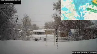 LIVE 48 hour Denver Colorado Snow Storm Height Cam - March 14, 2021 - 15 Miles from DIA