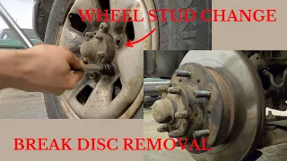 Toyota Hiace 4x4 Wheel stud/lug nut change | Break disc removal