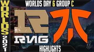 RNG vs FNC Highlights | Worlds 2021 Day 6 Group C | Royal Never Give Up vs Fnatic