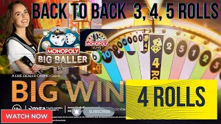 Crazy 4 and 5 Rolls session in Monopoly Big Baller and Monopoly Huge Win