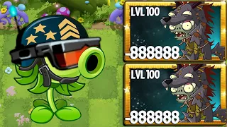 PvZ 2 Challenge - All Plants Level 100 Vs Super Speed Wolf Fire Zombie - Who will win?