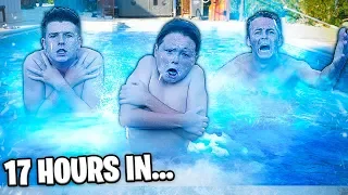 Last To Leave FREEZING POOL Wins $10,000 Challenge!! w/Adam B