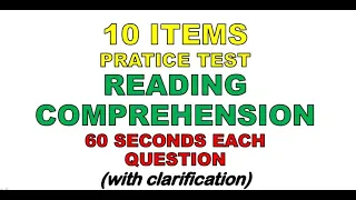 READING COMPREHENSION 10 ITEMS PRACTICE TEST | CIVIL SERVICE EXAM REVIEWER