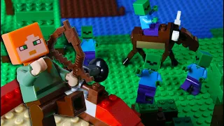 LEGO Minecraft Zombie Attack STOP MOTION LEGO Minecraft Log Cabin Brick Build | LEGO | Billy Bricks