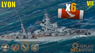 Battleship Lyon 6 Kills & 209k Damage | World of Warships Gameplay