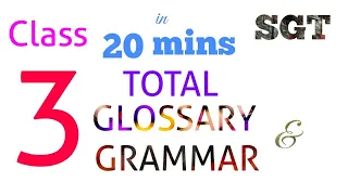 3rd Class Total Glossary and Grammar in 20 mins
