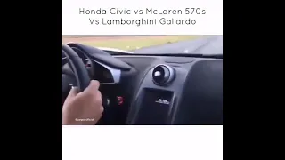 Honda Civic VS Lamborghini Gallardo 😂