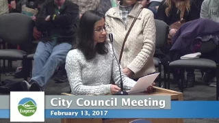 Eugene City Council Meeting February 13, 2017