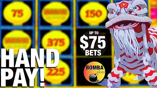 JACKPOT! Up to $75 Bets on Happy Lantern ~ Lightning Link Casino Slot Machine Play in Las Vegas