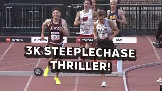 CRAZY Kick For Men's 3,000m Steeplechase Title At Penn Relays 2024!