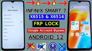 Infinix Smart 7 FRP Bypass Android 12 | Infinix X6515 & X6516 Google Account Bypass Without PC 2024