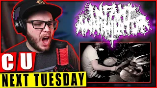 INFANT ANNIHILATOR | "Cuntcrusher" Drum Play Through (REACTION!!)