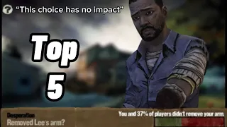 Top 5 Choices That Don’t Matter | Telltales The Walking Dead