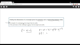 Finding the dimensions of a rectangle given the perimeter and a relationship of sides