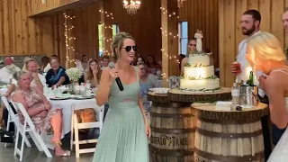 MUST WATCH. Maid of honor surprises bride and raps speech to ice ice baby.