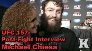UFC 157's Michael Chiesa Answers The Question, "Does The Beard Add Padding To Your Chin?"