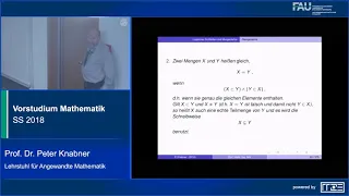 Vorstudium Mathematik – Vorlesung 2 – Mengenlehre & Prädikatenlogik