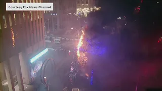 Christmas tree outside Fox News Channel set on fire