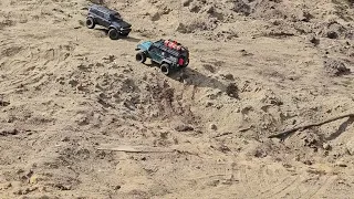 Traxxas Defender and Bronco 1/18th scale driving around