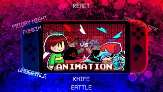 Poppy Playtime, Friday Night Funkin & Undertale AU React | Chara vs BF Knife Fight