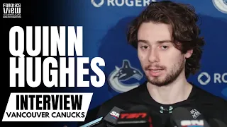 Quinn Hughes Reacts to Vancouver Canucks vs. Edmonton Oilers Playoff Matchup & Beating Nashville