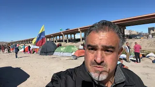 Campamento venezolano en el río bravo en #Laotrafrontera más de 300 casas, más de 2,000 migrantes ..