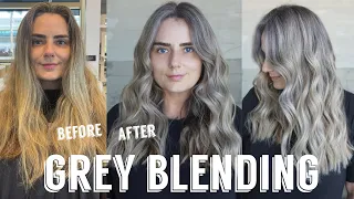 Hair Transformations with Lauryn: Natural Grey Blending with Grown Out Grey Hair Ep. 100